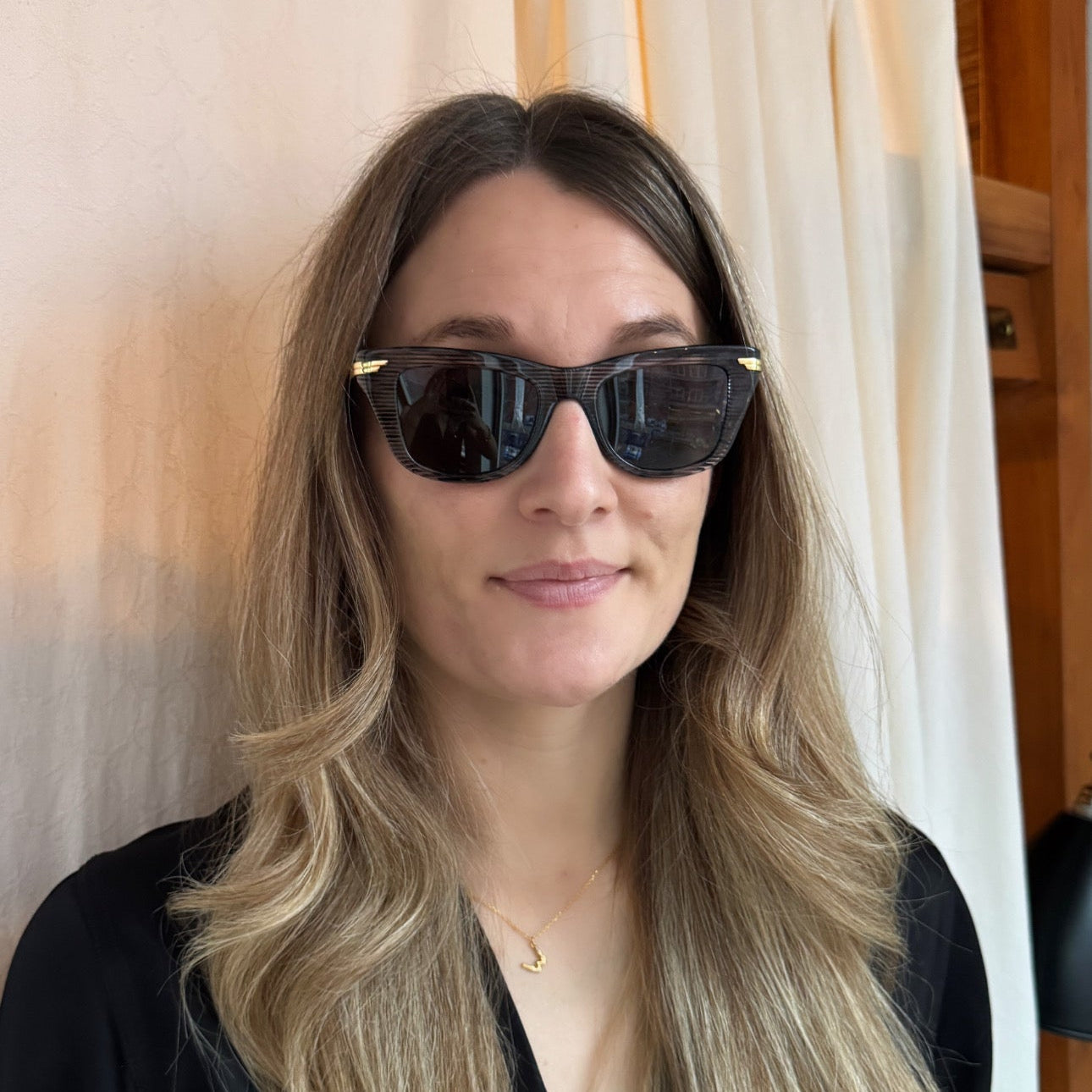 Bottega Veneta BV1369S sort/transparent