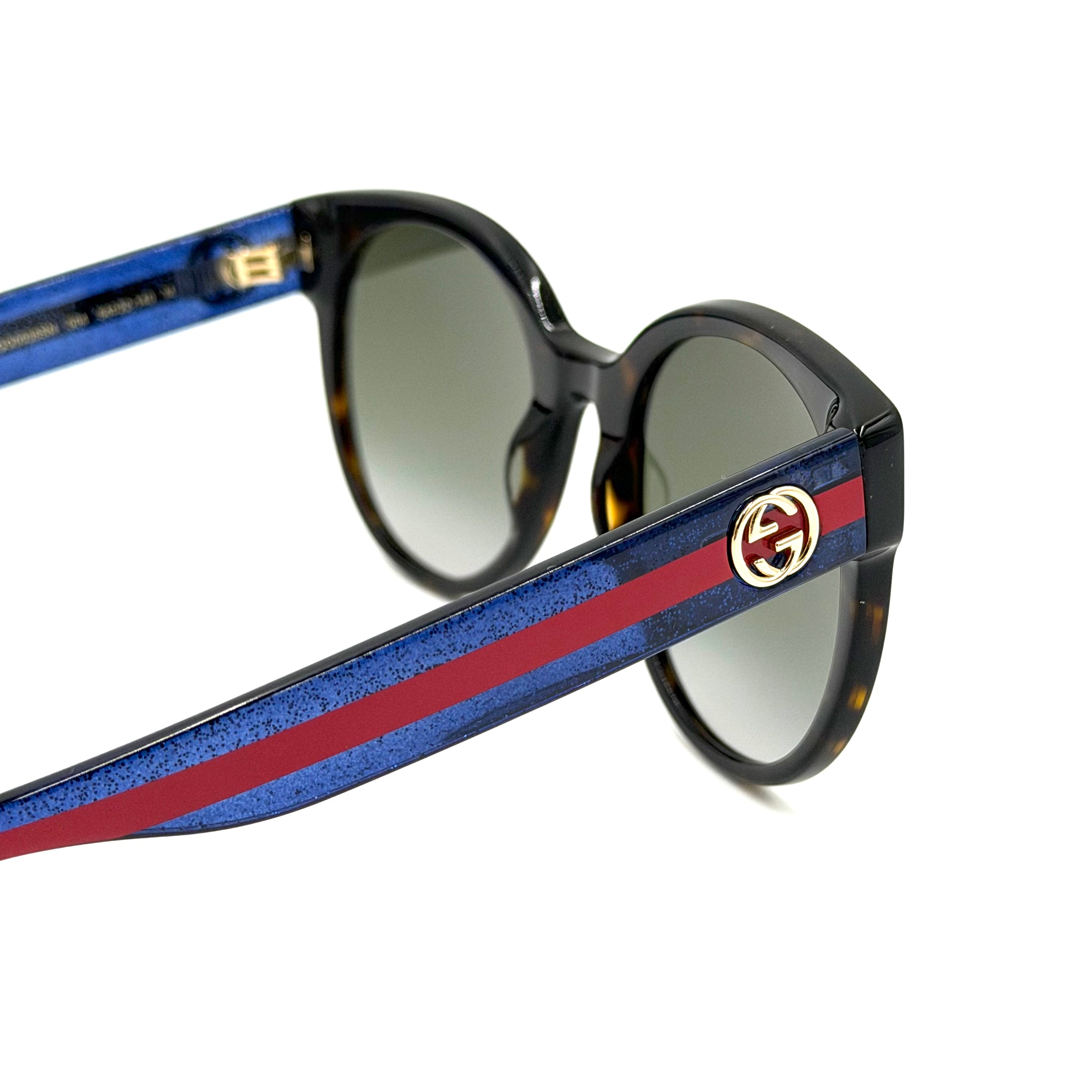 Gucci GG0035SN Havanna m. blå stang